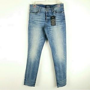 Lucky Brand Lolita Skinny Jeans Raw Edge Hem Blue